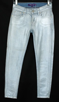 Jeans ajustados de 5 bolsillos azul y plateado RALPH LAUREN COLLECTION 25 Foto 1 de 4