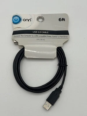 Onn USB 2.0 Cable 6' Computer Network Printer External Storage Webcam Keyboard - Image 1 of 4
