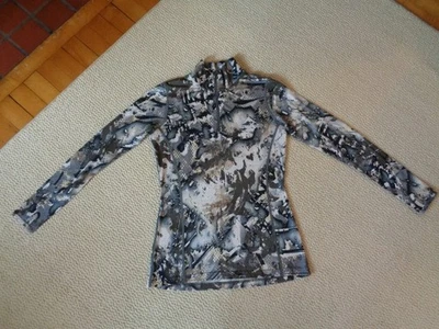 Top de lana merino SKRE Gear 1/4 cremallera cuello falso en consulado/negro/gris/marrón/bronceado talla M Foto 1 de 4