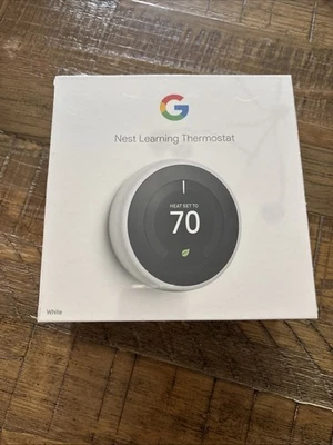Google Nest Learning Thermostat A0013 White, 3rd Gen, Alexa Compatible, New - Image 1 of 4