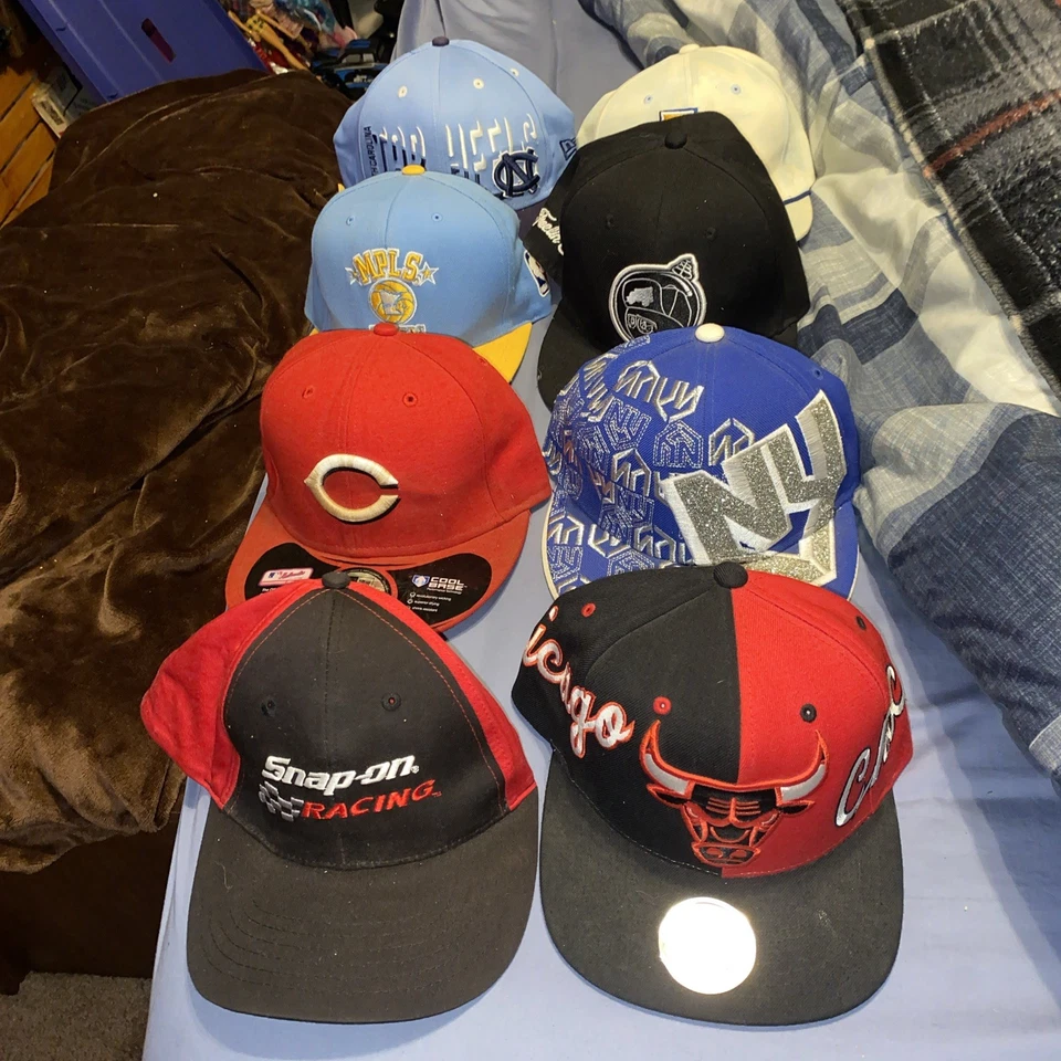 Pacote com 7 chapéus masculinos de basquete + chapéu de encaixe - Imagem 1 de 4