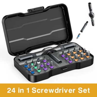 24 in 1 Multi Bit Precision Magnetic Screwdriver Set Ratchet Screwdriver Repair - Image 1 of 4