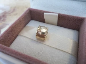 Genuino Auténtico Pandora Oro Amarillo 14ct Biselado Clip Dije 750256 - Imagen 1 de 4