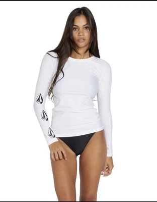 Volcom Women's Long-Sleeve Rash-Guard Cover-Up (S, White) - Image 1 of 4