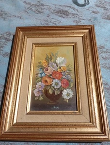 Peinture sur cuivre signée et encadrée peinture signée LEVAN petit format 29x24 - Imagen 1 de 16