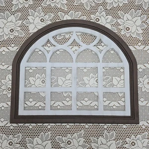 Braun Weiß 24" x 20" x 1" Fensterscheibe Bogen Rahmen Wand Dekor Rustikal Bauernhaus - Bild 1 von 9