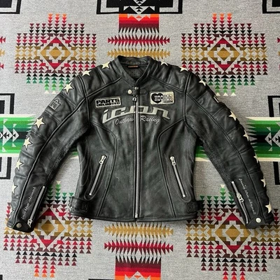 Icon Motorcycle Kitty Jacket Black Leather Women’s Small Zip Outlaw Racing A8 - Image 1 of 4