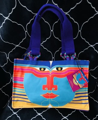 NWT Laurel Burch Sun N Sand Vayu Spirit Aztec Face Beach Tote Shoulder Bag - Image 1 of 4