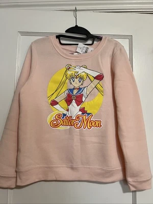 NUEVO CON ETIQUETAS Sailor Moon Pullover Sudadera Rosa Niñas Extra Grande XXL Foto 1 de 4