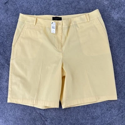 Pantalones Cortos Talbots Para Mujer 18 Amarillo Tiro Alto Bolsillos Nuevos Ligeros Elastizados Foto 1 de 4