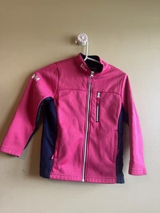 Helly Hansen Kids Softshell Jacket Pink Navy Size 128 Windproof Water-Resist - Picture 1 of 4