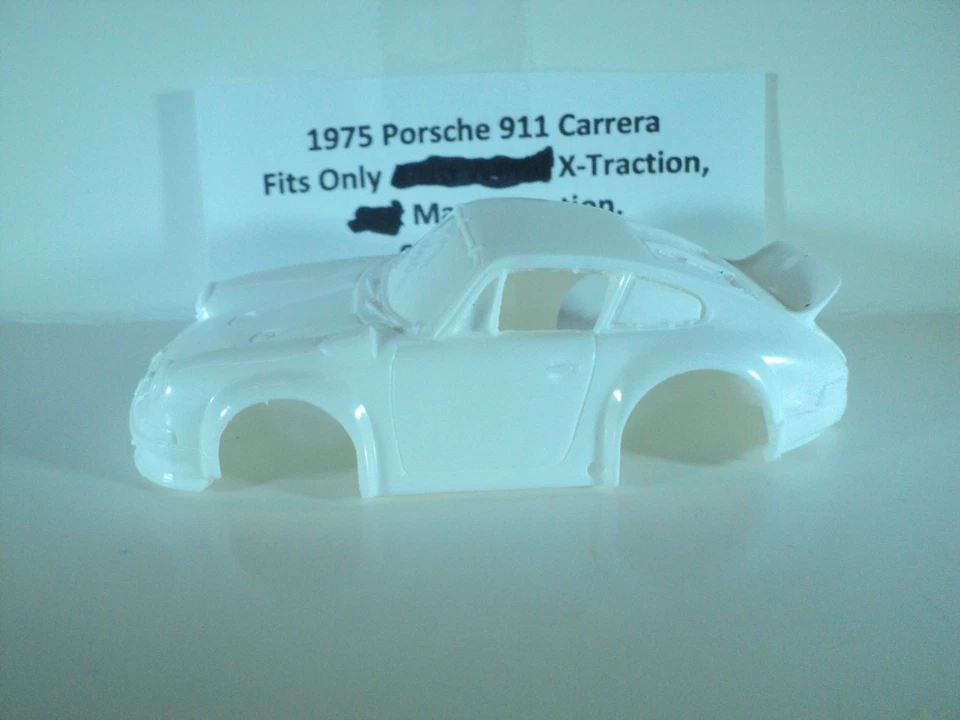 Coche Ranura Escala HO Personalizado Cuerpo Resina Solo 1975 Porsche 911 Carrera Blanco Foto 1 de 4