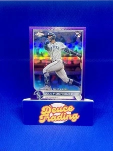 2022 Topps Chrome Update #US165 Purple Refractor Julio Rodriguez (RC) - Picture 1 of 3