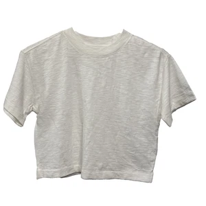 GAP Teen Tee Off White Organic Cotton Cropped T-Shirt Girls Size M (8) - Picture 1 of 9