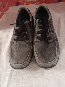 Zapatos informales Skechers para hombre 64677 de lona carbón con cordones Oxford superiores talla 9 - Imagen 1 de 10