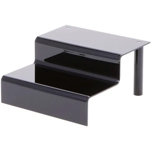 Plymor Black Acrylic 2-Step Display Stairs, 4.25" H x 8" W x 8.5" D - Picture 1 of 3