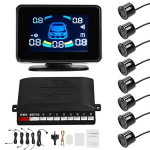 LCD Car Parking Reversing Radars System Front & Rear Warning I3U4 - Picture 1 of 10
