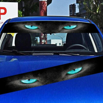 Stickers 3D Blue Eye Shadow Decals Graphics For Car Front Rear Window Windshield - Image 1 of 4