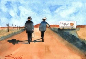 Vegas Bound Sandra Watercolors™ Signed Limited Edition Western Americana Print - Picture 1 of 1
