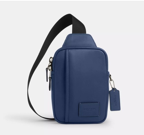 ZAINO COACH EDGE L PACK BLU PROFONDO CM154 NUOVO CON ETICHETTE BORSA A MANO 1 TRACOLLA BORSA A TRACOLLA
