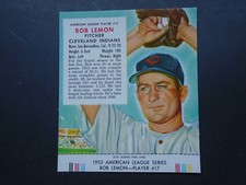 1953 RED MAN TOBACCO CARD w/Tab #17 BOB LEMON   nm