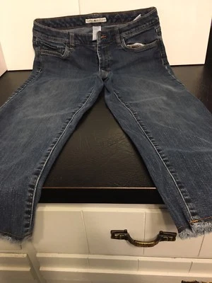 Tommy Hilfiger 女式牛仔卡普里裤裁剪弹力蓝色 6 码 — 第 1/4 张图片