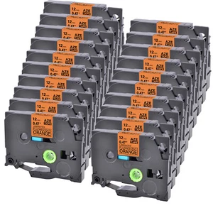 20PK Compatible with Brother PTouch Tze TzB31 Fluorescent Orange Label Tape 12mm - Picture 1 of 10