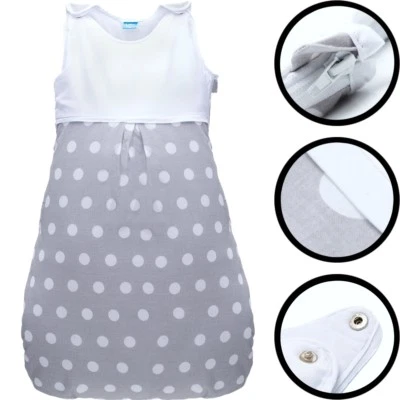 STIMO24 Sommerschlafsack PUNKTE Baby Kind Schlafsack Fußsack Schlafanzug 100% BAUMWOLLE