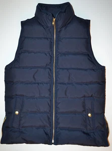 NWT J Crew Down Fill Puffer Full Zip Vest in Navy Size S - Picture 1 of 6