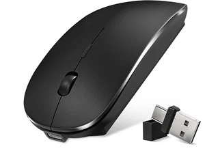 Bluetooth Wireless Rechargeable Silent Mouse with USB-A & USB-C Receiver for PC - Picture 1 of 5
