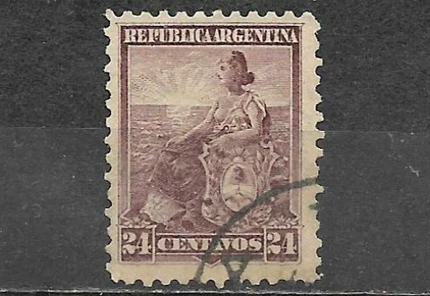 Argentina 1899 - 1903 Used Stamp Symbols Of The Republic Allgory 24 Centavos Cover