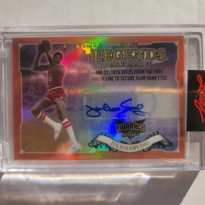 2022 LEAF VIBRANCE HOW LEGENDS ARE MADE JULIUS ERVING AUTOGRAPH NUMBERED 7/7 - Image 1 of 2