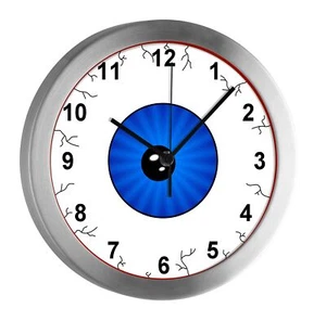 Kinderuhr mit Namen Kinder Funkuhr leise Wanduhr Kinderzimmer Uhr Monsterauge - Bild 1 von 6