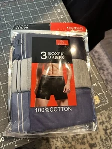 1 Brand New 3 Boxer Briefs Size…Large (36-38 Waist) 100% Cotton - Picture 1 of 1