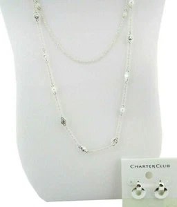 Anne Klein Pearl Necklace / Charter Club Earrings Set Msrp:$64.00 ~ - Picture 1 of 3