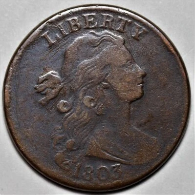 1803 Draped Bust Large Cent - Small Date/Large Fraction - Scratched - Image 1 of 4