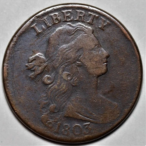 1803 Draped Bust Large Cent - Small Date/Large Fraction - Scratched - L37 Cover