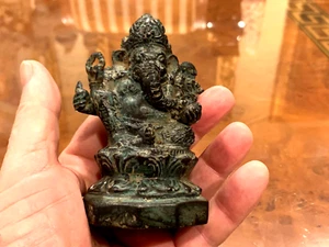 ANTIKER ASIATISCHER SEHR INTERESSANTER CHINESISCHER ODER INDISCHER BRONZ ELEFAND BUDDHA 4,20"H - Bild 1 von 11