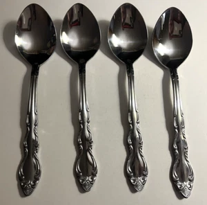 4 Oxford Hall Tally Ho Edelstahl Tisch Teelöffel ~ Besteck, Silberbesteck c - Bild 1 von 8