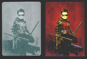 2012 DC Comics The New 52 Base Card Printing Plate #44 Robin Black - Picture 1 of 2