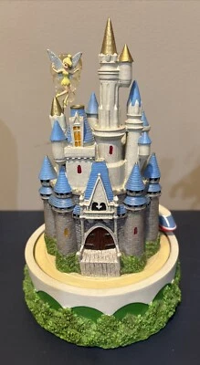 Винтажная музыкальная шкатулка замок Золушки Disney с движущейся монорельсовой дорогой и карандашной чашкой работает! - Изображение 1 из 4