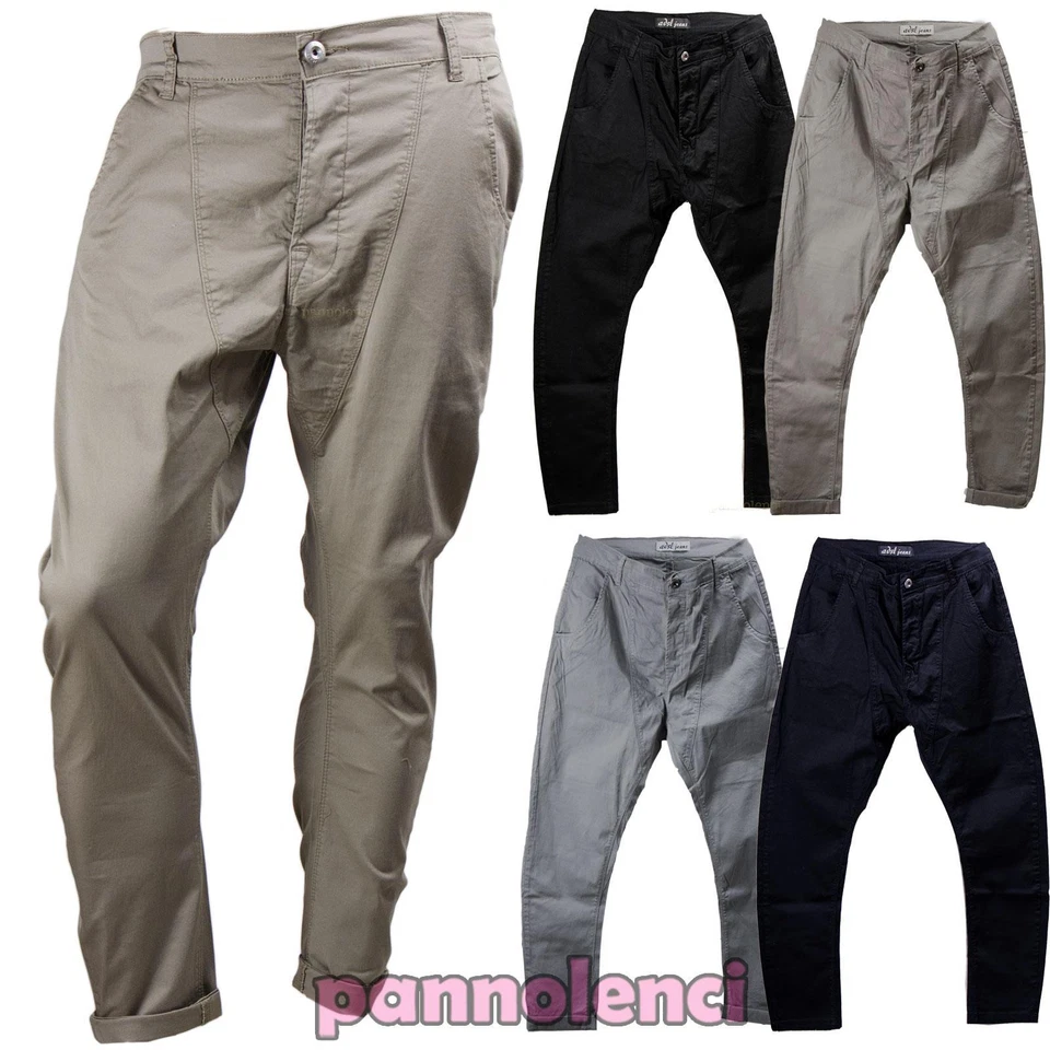Pantaloni uomo cargo cavallo basso sarouel casual misto cotone nuovi AL708 - Immagine 1 di 1
