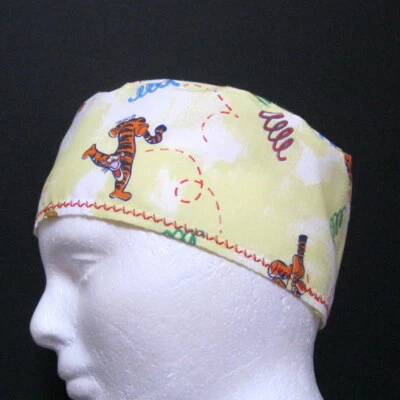 Tigger Mens Scrub Hat, Surgical Skull Hat, Pediatric Nurses Cap, Surgical Cap - Image 1 of 4