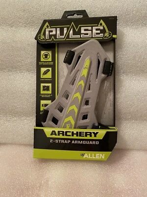 Pulse Archery by Allen 2-Strap Bow Archery Armguard Gray & Green Lightweight - Image 1 of 2
