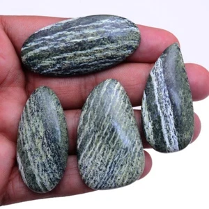 4 Pcs Natural Swiss Green Opal 45mm-52mm Cabochon Huge Size Loose Gemstones Lot - Picture 1 of 6