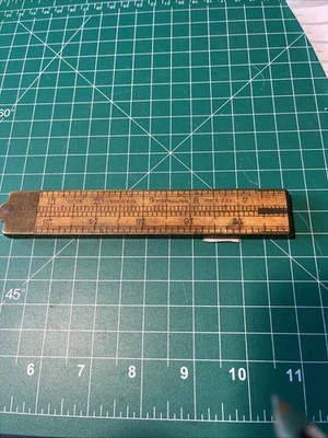 Antiguo C-S Co. No. Regla Plegable 84 - Prado de Pino Conn. - Madera y Latón Foto 1 de 4