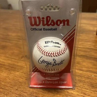 George Brett Kansas City Royals Firmado Autografiado Wilson Béisbol Dura-Lon Foto 1 de 3