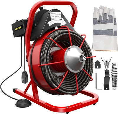 Máquina de limpieza de desagües de 75 pies X 3/8 pulgadas se adapta a tuberías de 1 a 4 pulgadas, drenaje portátil A Foto 1 de 4