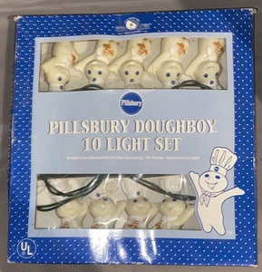 Pillsbury Doughboy 10 Light Set - Kurt Adler w/box - Tested-read - Picture 1 of 4