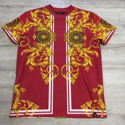 Hudson Shirt Baroque Dragon Gold Red Men’s L Tee All Over Print - Image 1 of 4